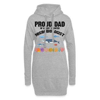 Fier Papa Microbiologie Biologie Biologiste Mer - Sweat-shirt à capuche long Femme - gris chiné - Devant