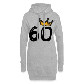60e anniversaire Krone - Sweat-shirt à capuche long Femme - gris chiné - Devant