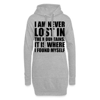 I Am Never Lost In The Mountains It Is Where I Fou - Hoodie-Kleid - Grau meliert - Vorne