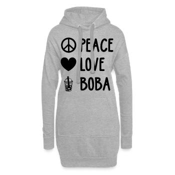Peace Love Boba Graphic Tea Lover Tea Drinker Bubb - Hoodie-Kleid - Grau meliert - Vorne