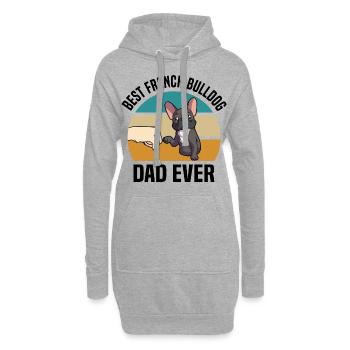 Français Bouledogue - Sweat-shirt à capuche long Femme - gris chiné - Devant