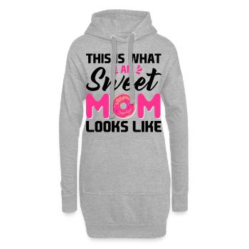 Idée cadeau de mère pour la fête des mères Meilleure mère - Sweat-shirt à capuche long Femme - gris chiné - Devant