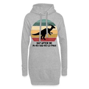 Dinosaurier Motif für Paläontologen - Hoodie-Kleid - Grau meliert - Vorne