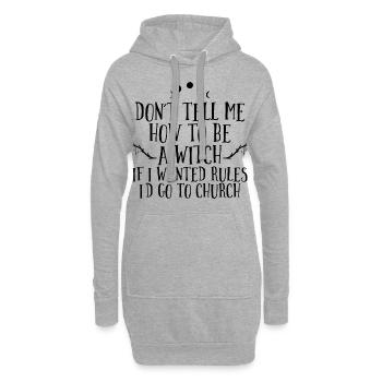 Hexe - Hoodie-Kleid - Grau meliert - Vorne