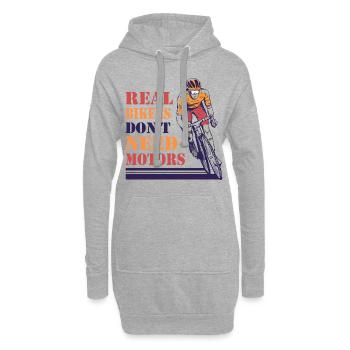 Les vrais cyclistes n’ont pas besoin de moteurs - Sweat-shirt à capuche long Femme - gris chiné - Devant