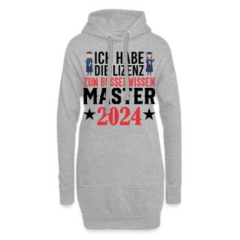 Master 2024 Masterabschluss Sponsion Graduation - Hoodie-Kleid - Grau meliert - Vorne