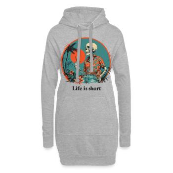 Squelette Vacances Plage Mer - Sweat-shirt à capuche long Femme - gris chiné - Devant