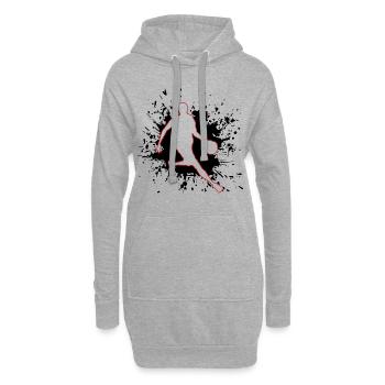 Player, Basketball, Streetball, Bball - Hoodie-Kleid - Grau meliert - Vorne