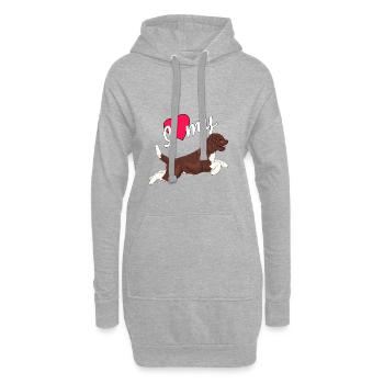 lagottolove2 - Sweat-shirt à capuche long Femme - gris chiné - Devant