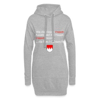 hosen husen hasen - Franken T-Shirt - Hoodie-Kleid - Grau meliert - Vorne