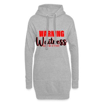 Warning Waitress With An Attitude 3 - Hoodie-Kleid - Grau meliert - Vorne