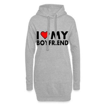 I love my boyfriend - Hoodie-Kleid - Grau meliert - Vorne