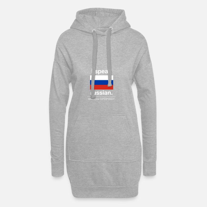 Russie - Sweat-shirt à capuche long Femme - gris chiné