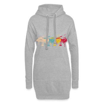 Piano Piano Piano Gift - Sweat-shirt à capuche long Femme - gris chiné - Devant