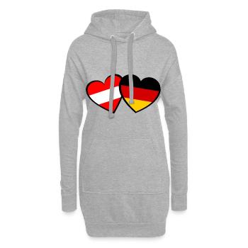 Das Herz der Deutsch Österreicher - Hoodie-Kleid - Grau meliert - Vorne
