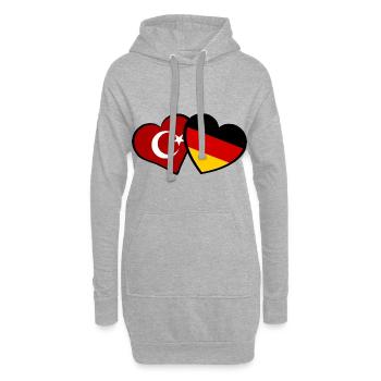 L’amitié germano-turque - Sweat-shirt à capuche long Femme - gris chiné - Devant