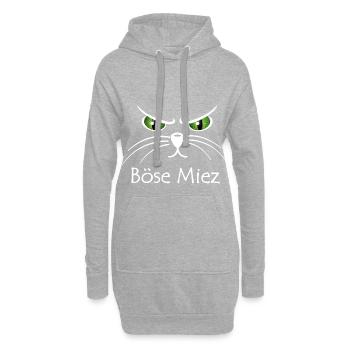 Böse Miez – Meine Katze schaut wer zu mir passt! - Hoodie-Kleid - Grau meliert - Vorne
