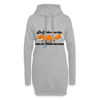 Ein Fuchs muss tun was ein Fuchs tun muss - Hoodie-Kleid - Grau meliert - Vorne