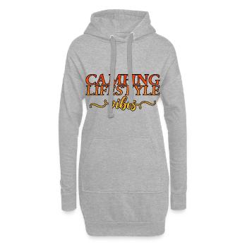 Camping Lifestyle Vibes - Hoodie-Kleid - Grau meliert - Vorne