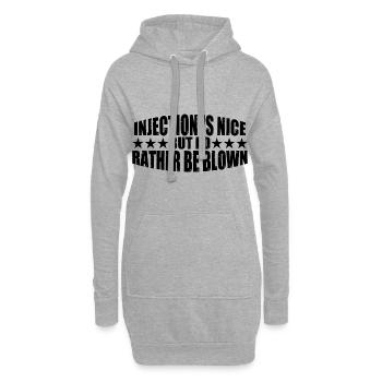 L’injection est agréable mais je préfère être soufflé 8 - Sweat-shirt à capuche long Femme - gris chiné - Devant
