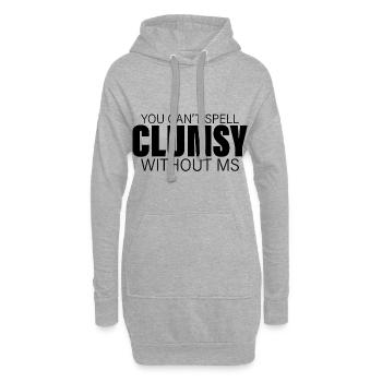 Vous ne pouvez pas épeler maladroit sans MS - Sweat-shirt à capuche long Femme - gris chiné - Devant