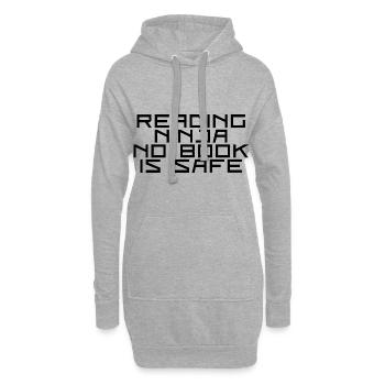 Reading Ninja, No Book Is Safe 3 - Hoodie-Kleid - Grau meliert - Vorne
