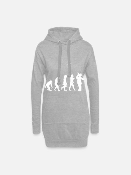 evolution Vogelbeobachter ornithologie Geschenk i - Hoodie-Kleid - Grau meliert