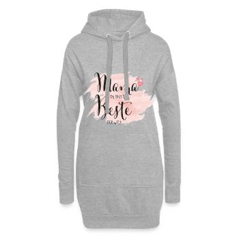 Mama du bist die Beste der Welt - Hoodie-Kleid - Grau meliert - Vorne