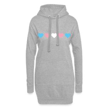 Trans-Heart || Transgenre LGBT - Sweat-shirt à capuche long Femme - gris chiné - Devant