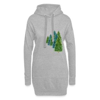 Tannenbaum Wald - Hoodie-Kleid - Grau meliert - Vorne