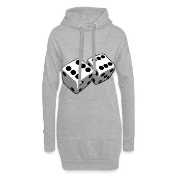 Würfel - Hoodie-Kleid - Grau meliert - Vorne