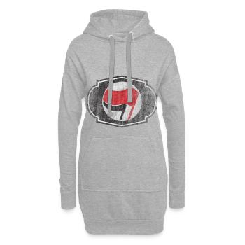 ANTIFA FAHNE FAHNEN - Hoodie-Kleid - Grau meliert - Vorne