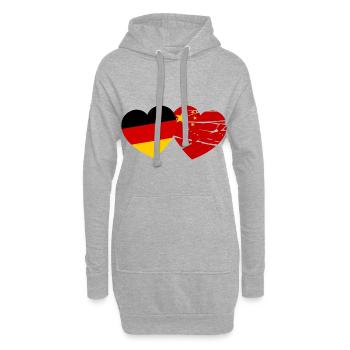 L’amitié germano-chinoise - Sweat-shirt à capuche long Femme - gris chiné - Devant