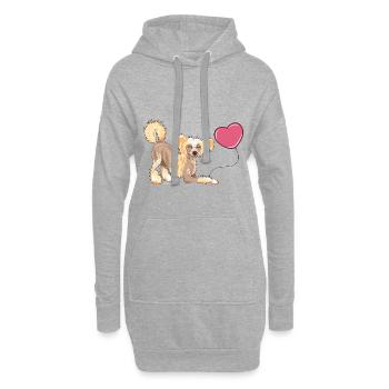 Ballon C chinois I - Sweat-shirt à capuche long Femme - gris chiné - Devant