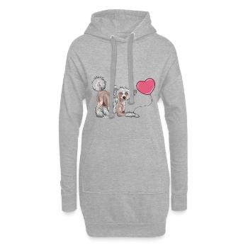 Ballon C Chinois IV - Sweat-shirt à capuche long Femme - gris chiné - Devant