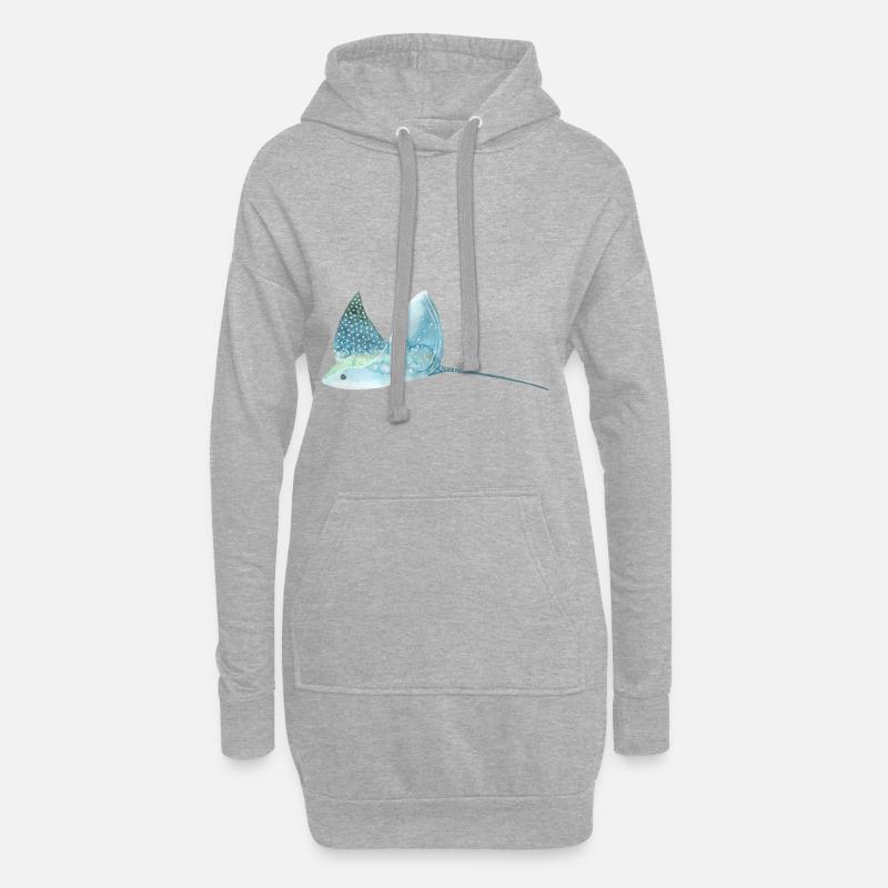 Rochen - Hoodie-Kleid - Grau meliert