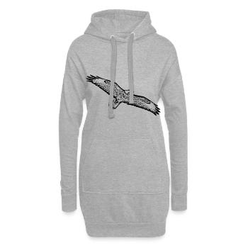 Oiseau de proie buse buzzard oiseau - Sweat-shirt à capuche long Femme - gris chiné - Devant