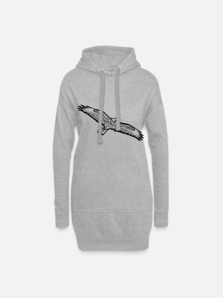 Bird of prey buzzard Buzzard Bird - Hoodie Dress - heather grey