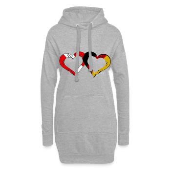 Austrio Amour allemand - Sweat-shirt à capuche long Femme - gris chiné - Devant