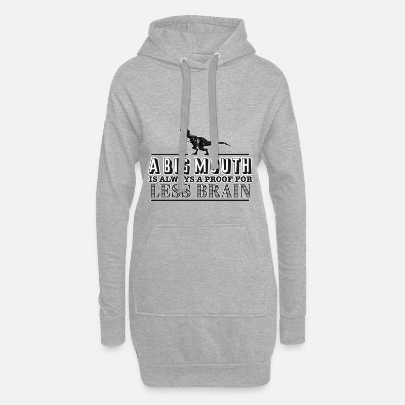 A big Mouth is always a proof for less Brain - Hoodie-Kleid - Grau meliert