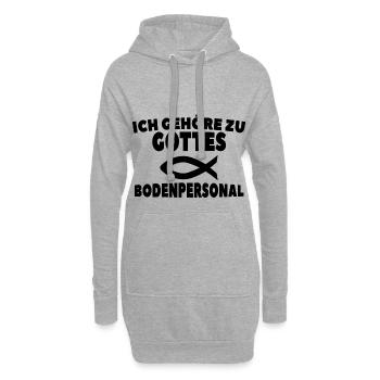 Dieu personnel au sol Christ Jésus poisson - Sweat-shirt à capuche long Femme - gris chiné - Devant