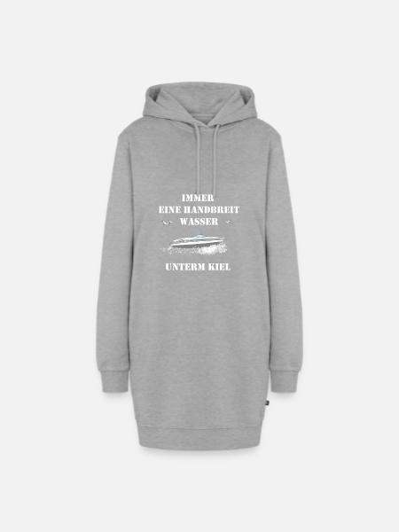 Motorboot - Hoodie-Kleid - Grau meliert