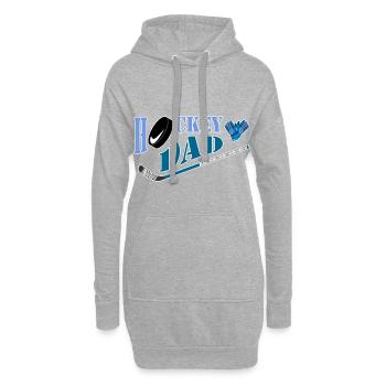 Eishockey Vater - Hoodie-Kleid - Grau meliert - Vorne
