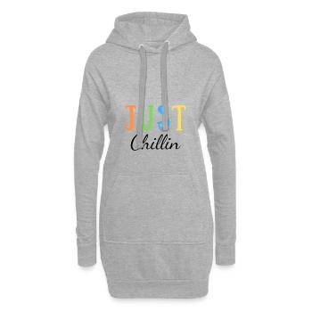just chillin einfach chillen entspannen relax - Hoodie-Kleid - Grau meliert - Vorne