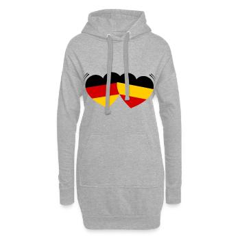 L’amitié belgo-allemande - Sweat-shirt à capuche long Femme - gris chiné - Devant