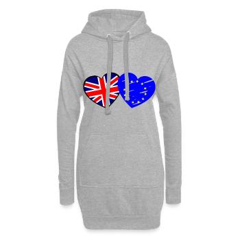Die Briten und die Europäer - Hoodie-Kleid - Grau meliert - Vorne