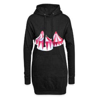 Zirkus Zelt Aquarell - Hoodie-Kleid - Schwarz - Vorne