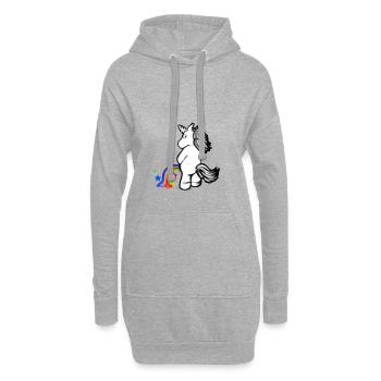 unicorne - Sweat-shirt à capuche long Femme - gris chiné - Devant