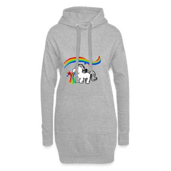 Licorne - Sweat-shirt à capuche long Femme - gris chiné - Devant