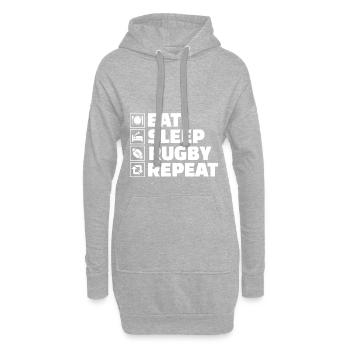 Eat Sleep Rugby Repeat Tackle Sport Spieler - Hoodie-Kleid - Grau meliert - Vorne